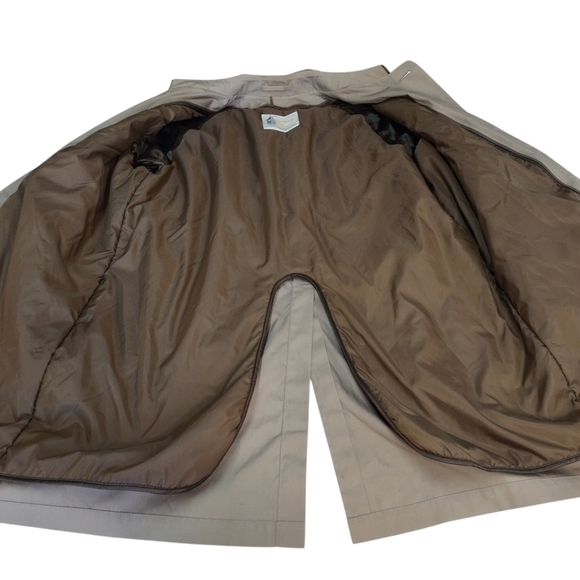 London Fog Men's Brown Tan Removable Liner Trench Coat Size 42 - Picture 5 of 13